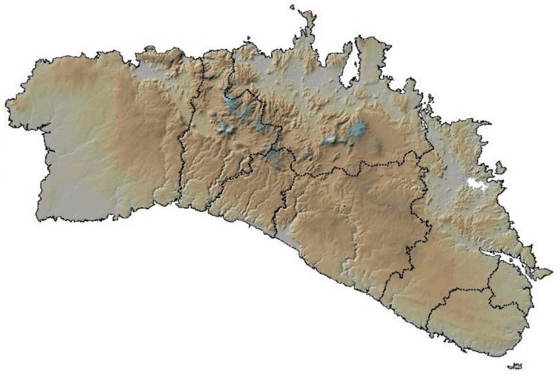 mapa limites administrativos y relieve de menorca